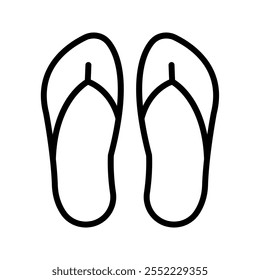 Ícone de linha Flip-Flops, vetor, pixel perfect, arquivo ilustrador