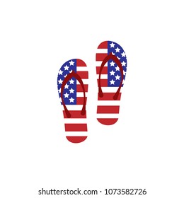 flip-flops in national colors isolated on white background