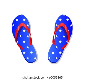 flip-flops in national colors isolated on white background