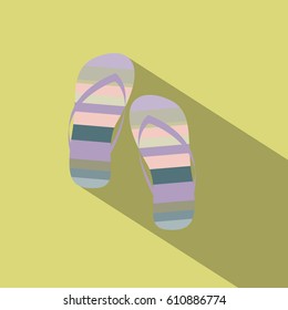 flip-flops on the beach in the summer