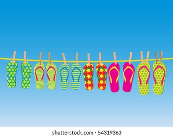 Flip-flops on a rope - an illustration for your design project.