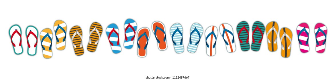 Flip-flops on the white background.  Eps 10 vector file.