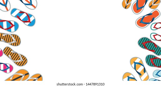 Flip-flops on the white background.  Eps 10 vector file.