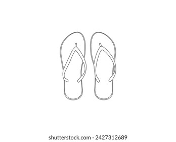 Flip-flops outline icon. Element of the spa for mobile concept and web apps icon. Outline illustration of flip flop vector icon logo isolated on white background.