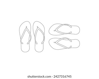 Flip-flops outline icon. Element of the spa for mobile concept and web apps icon. Outline illustration of flip flop vector icon logo isolated on white background.