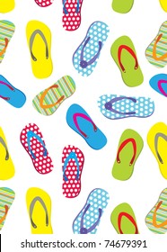 Flip-flops. Seamless summer pattern