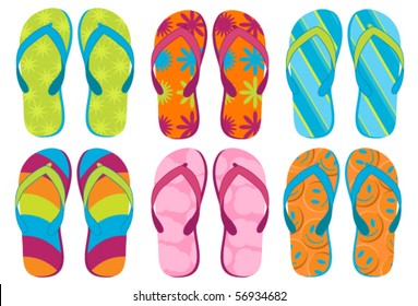 Flipflops - Set of colorful fun flipflops