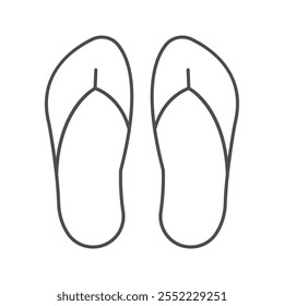 Ícone de linha fina Flip-Flops, vetor, pixel perfect, arquivo ilustrador