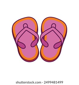 Flip-flops vector illustration: cartoon, clipart, and line art design perfect for summer projects.