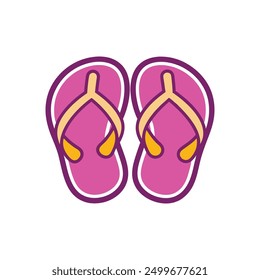 Flip-flops vector illustration: cartoon, clipart, and line art design perfect for summer projects.