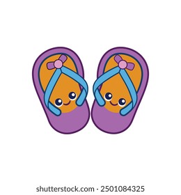 Flip-flops vector illustration: cartoon, clipart, and line art design perfect for summer projects.