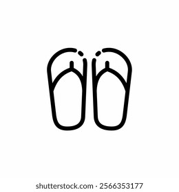 Flip-flops vector outline shape, simple black