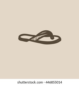 Flip-flops vector sketch icon isolated on background. Hand drawn Flip-flops icon. Flip-flops sketch icon for infographic, website or app.