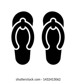 Flip-flops vector, Summer party related solid style icon
