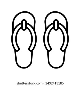 Flip-flops vector, Summer party related line style icon