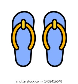 Flip-flops vector, Summer party related filled style icon