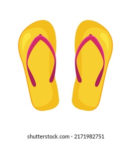 Flipflops Yellow Beach Shoes Vector Illustration Stock Vector (Royalty ...