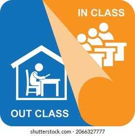 Flipped Learning icon . Out of class-In class