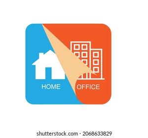 Flipped work at home icon. Remote work and Flipped calssroom.