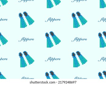 Flipper cartoon character seamless pattern on black background. Pixel style