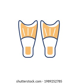 Flipper diving icon in color icon, isolated on white background 