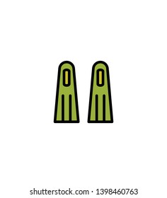 flipper fins diving Summer vector logo icon or illustration. Editable stroke and color. Perfect use for pattern and design graphic.