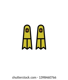 flipper fins diving Summer vector logo icon or illustration. Editable stroke and color. Perfect use for pattern and design graphic.