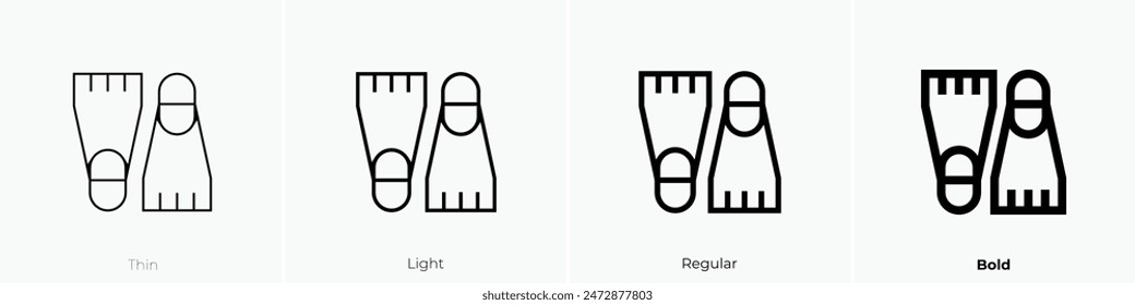 Flipper icon. Thin, Light Regular And Bold style design isolated on white background