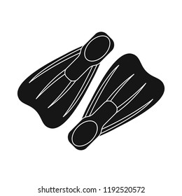 Flipper. Isolated object of pool and swimming sign. Collection of pool and activity stock symbol for web.