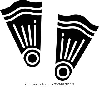 Flipper solid glyph vector illustration