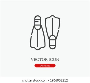 Flipper vector icon.  Editable stroke. Symbol in Line Art Style for Design, Presentation, Website or Apps Elements, Logo. Pixel vector graphics - Vector
