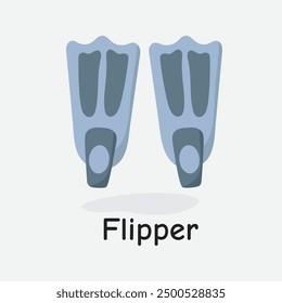 Flipper Vector Illustration: Essential Summer Swimming Gear