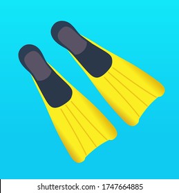 flipper vector, swimming, scuba diving, sea, water, summer.