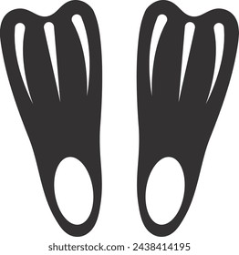 Flippers black icon. Swim fins. Diving footwear