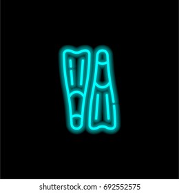 Flippers blue glowing neon ui ux icon. Glowing sign logo vector