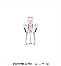 flippers cartoon characters design with expression. you can use for stickers, pins, mascot or patches