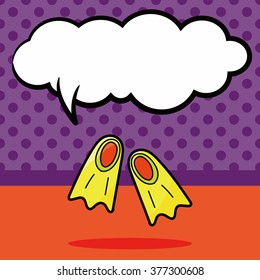 flippers color doodle, speech bubble