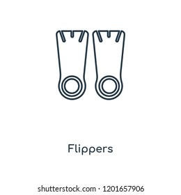 Flippers concept line icon. Linear Flippers concept outline symbol design. This simple element illustration can be used for web and mobile UI/UX.