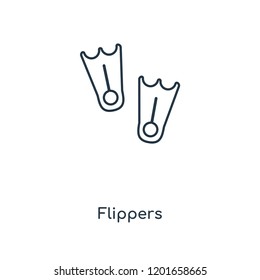 Flippers concept line icon. Linear Flippers concept outline symbol design. This simple element illustration can be used for web and mobile UI/UX.