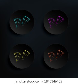 Flippers dark badge color set icon. Simple thin line, outline vector of travel icons for ui and ux, website or mobile application
