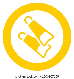 Flippers for diving, circle trendy icon on a white background