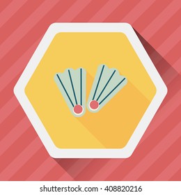 flippers for diving flat icon with long shadow