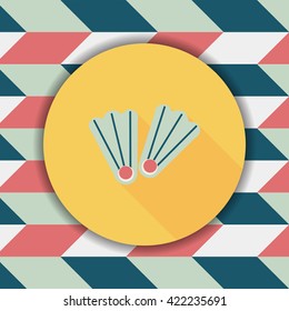 flippers for diving flat icon with long shadow