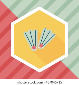 flippers for diving flat icon with long shadow