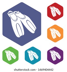 flippers for diving icon in simple style isolated on white background. Swimming and recreation symbol