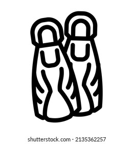 flippers for diving line icon vector. flippers for diving sign. isolated contour symbol black illustration