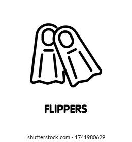 Flippers for diving outline icon design illustration on white background eps.10