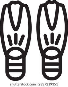 Flippers Diving Sea Outline Icon