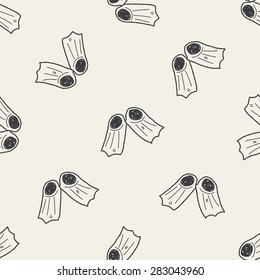 flippers doodle seamless pattern background