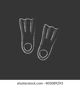 Flippers. Drawn in chalk icon.
